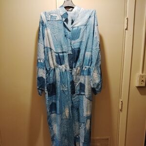 NWOT Jumpsuit, X Large, Blue and white